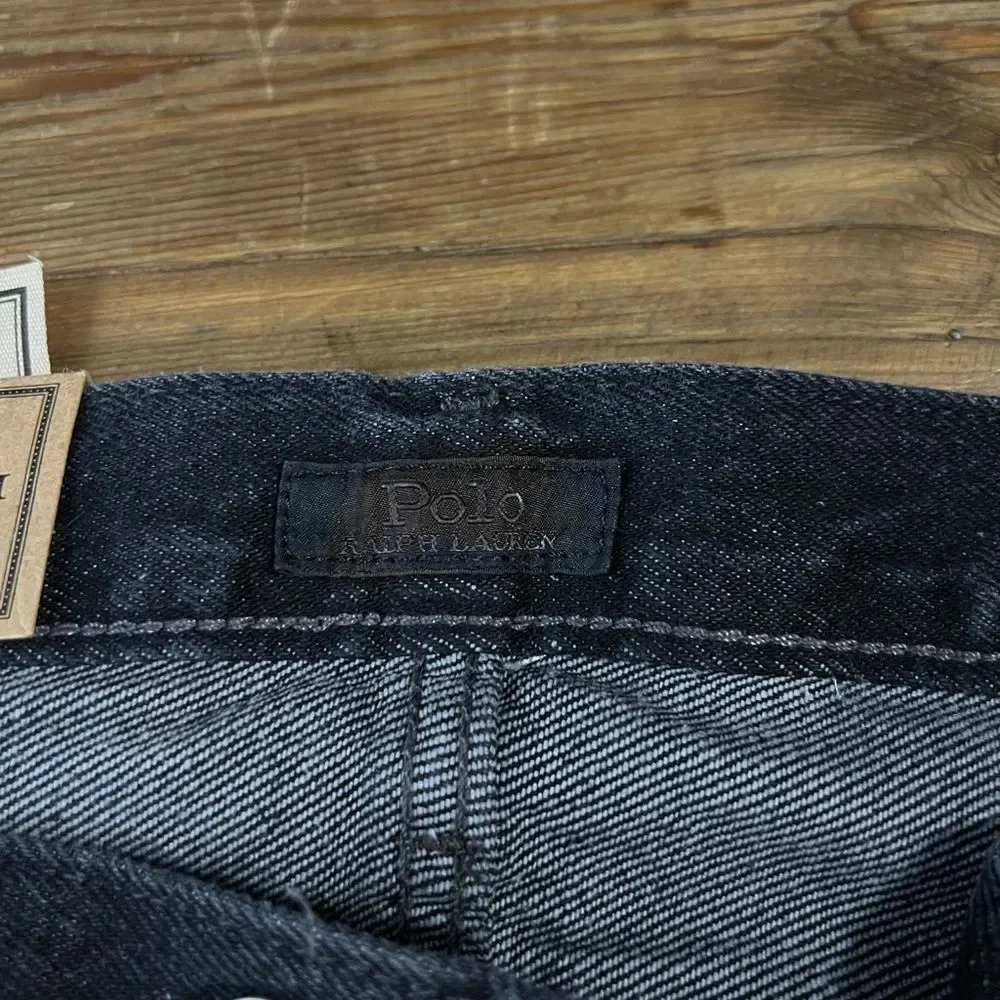 Polo by Ralph Lauren Black Straight Jeans with Distressed Design NEW. - Picture 2 of 7
